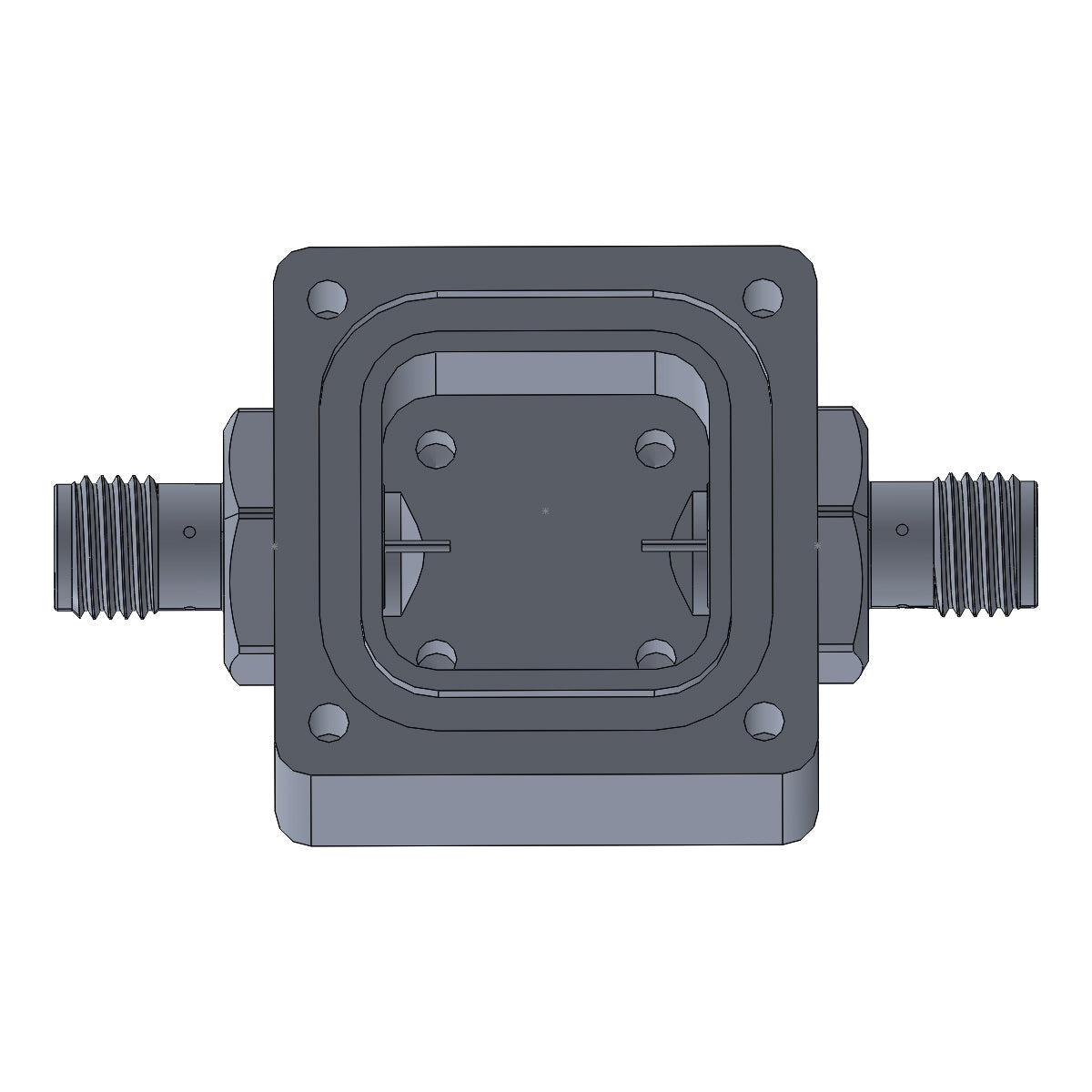 6UDD4W6H52SMAP2W Enclosure Kit for 0.040"/1mm PCB (size 0.5625"x0.5625") 2 SMA 0.6" Height