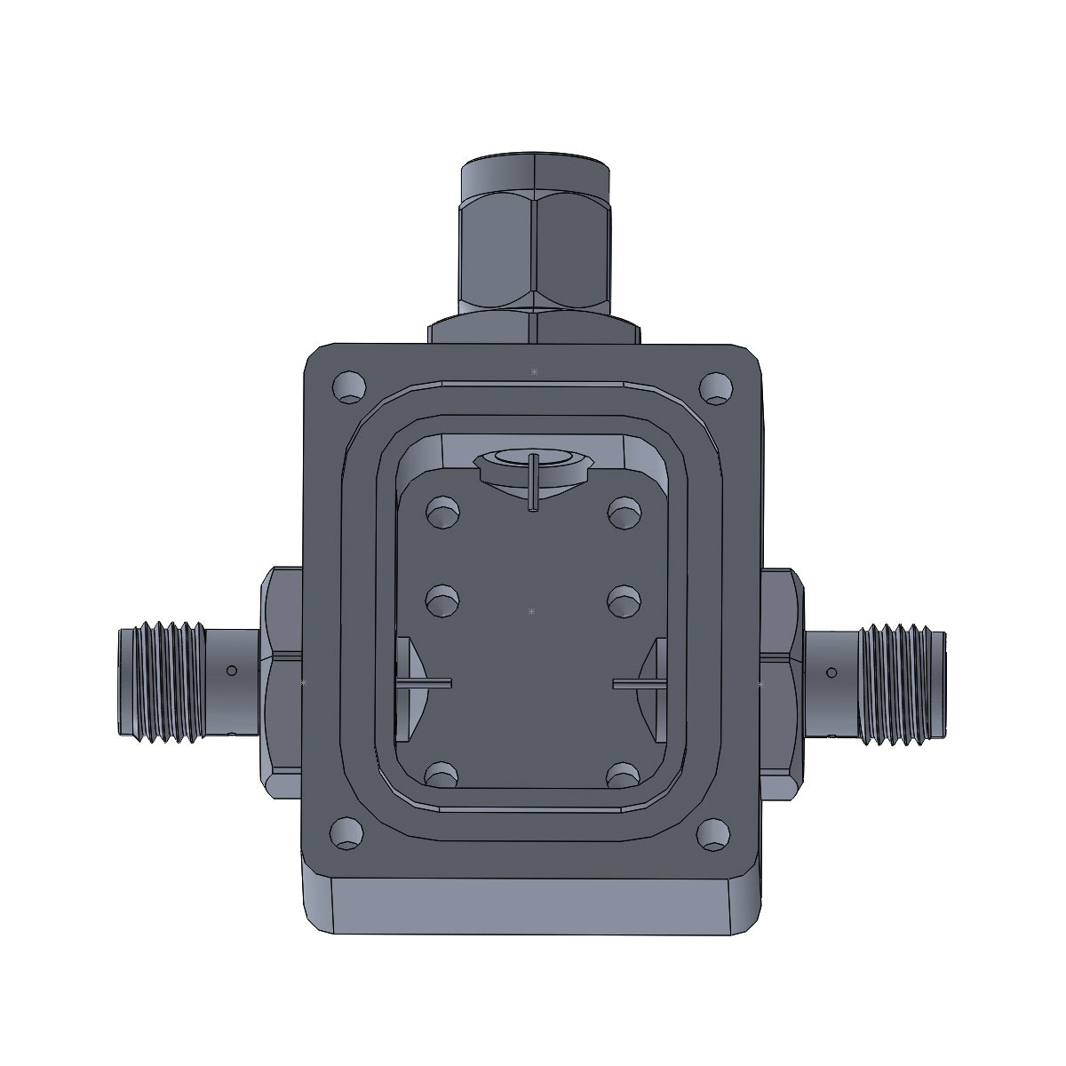 6UDE4W6H52SMAA3W Enclosure Kit for 0.040"/1mm PCB (size 9/16"x3/4") 3 SMA Active 0.6" Height