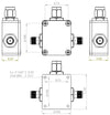 6UDE4W6H52SMAA3W Enclosure Kit for 0.040"/1mm PCB (size 9/16"x3/4") 3 SMA Active 0.6" Height