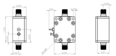 Low Noise Amplifier 1.0dB NF 50MHz to 500MHz 23dB Gain 20dBm P1dB SMA LNA50M500M