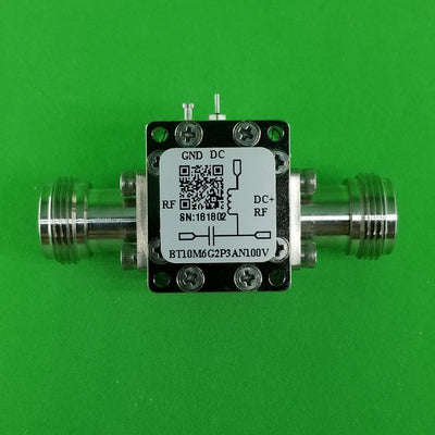 N Connector Bias Tee Broadband 10 MHz to 6 GHz (Max. 2.3A 100V DC)
