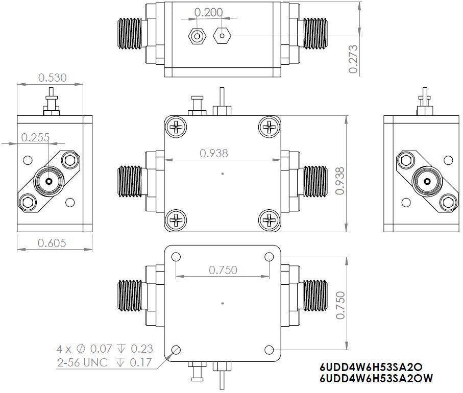 Low Noise Amplifier 1.25dB NF 5GHz to 9GHz 22dB Gain SMA