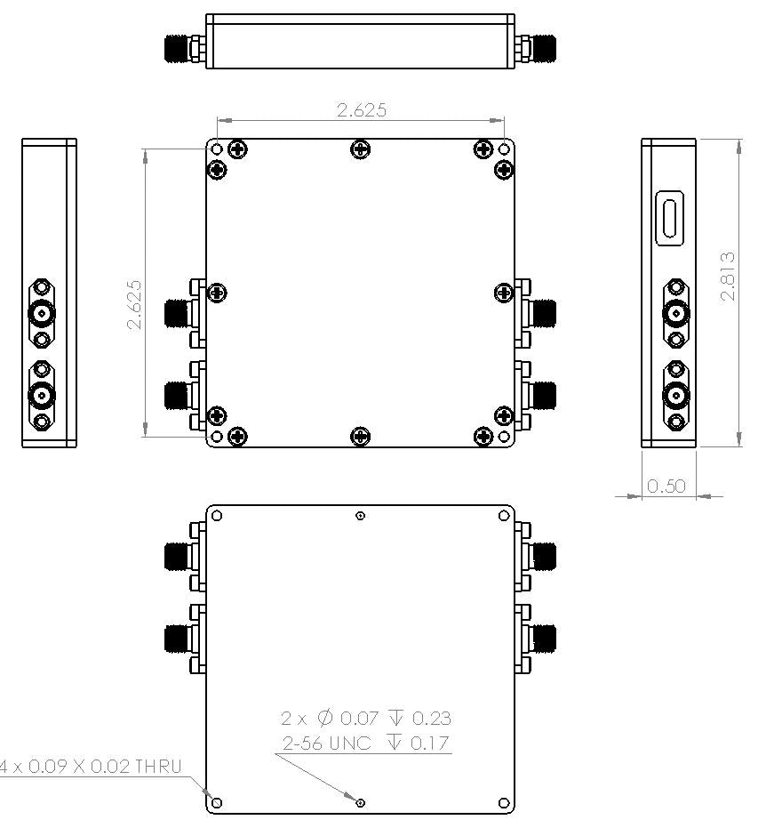 2 Channel 96 dB Programmable Attenuator (USB-C), 0.25 dB Step, 9K-8GHz
