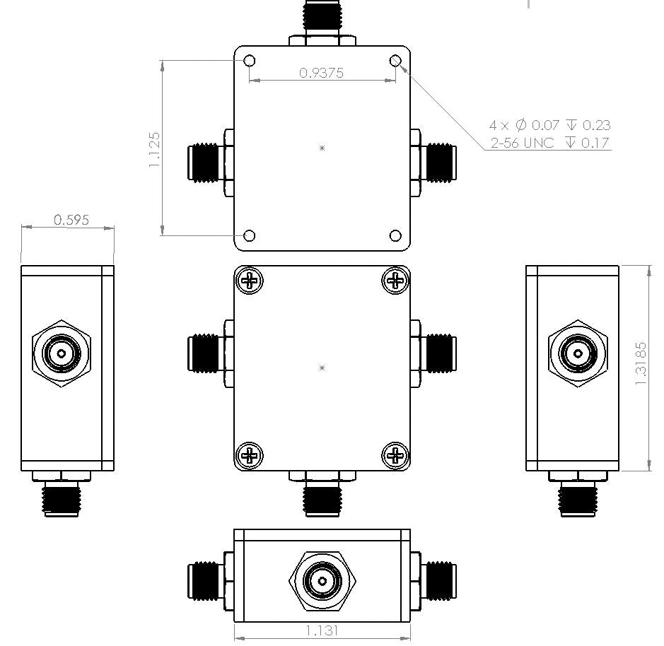 Bias Tee Broadband 2 MHz to 6 GHz (Max. 2.3A 400V DC)