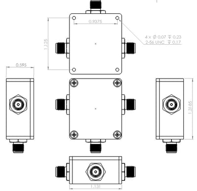 Bias Tee Broadband 2 MHz to 6 GHz (Max. 2.3A 400V DC)
