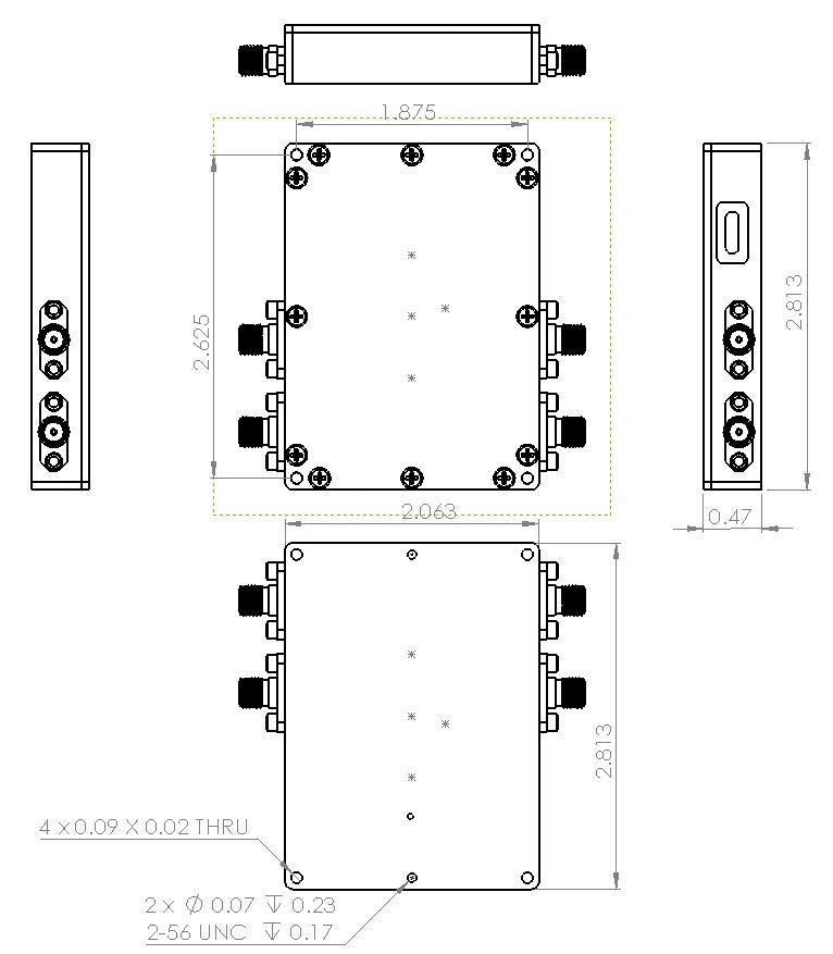 2 Channel 64 dB Programmable Attenuator (USB-C), 0.25 dB Step, 9K - 8 GHz