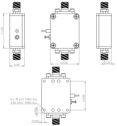 Gain Block Amplifier 3.3dB NF 20MHz to 1GHz 15dB Gain 19dBm P1dB SMA