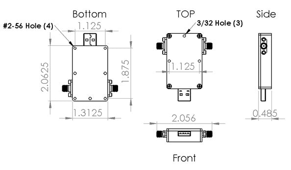 1 Channel 32 dB Programmable Attenuator (USB Stick), 0.5 dB Step, DC - 13 GHz