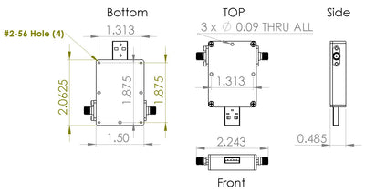 1 Channel 64 dB Programmable Attenuator (USB Stick), 0.25 dB Step, 9K - 8 GHz