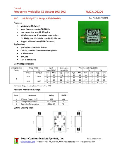 Freq. Multiplier X2 (OUTPUT 10G to 20G Hz) FM2X10G20G