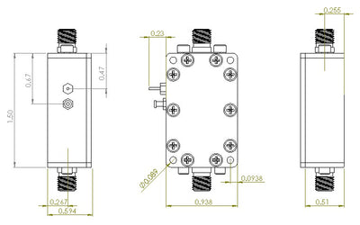 Low Noise Amplifier 0.9dB NF 600M~6000 MHz 39dB Gain 19dBm P1dB SMA - 2 Stage High Gain