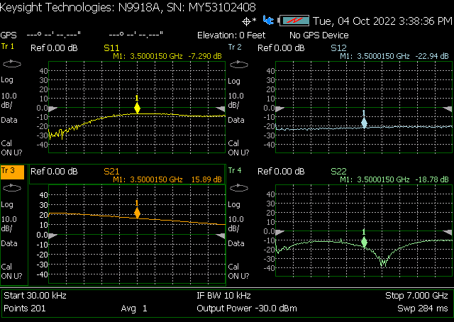 Low Noise Amplifier 2.3dB NF DC~7GHz 16dB Gain 3dBm P1dB SMA