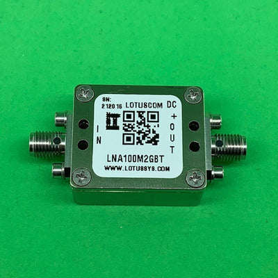 Broadband Low Noise Amplifier 0.45dB NF 0.1GHz to 2GHz 20dB Gain with Bias Tee