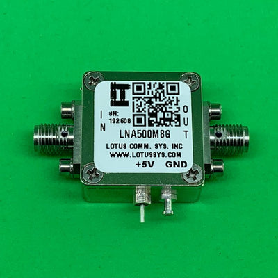 Low Noise Amplifier 1.3dB NF 0.5GHz to 8GHz 21dB Gain 20dBm P1dB SMA