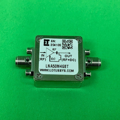 Broadband Low Noise Amplifier 0.8dB NF 50MHz to 4GHz 18dB Gain with Bias Tee