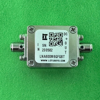 Broadband Low Noise Amplifier 0.95dB NF 0.6GHz to 6GHz 21dB Flat Gain with Bias Tee