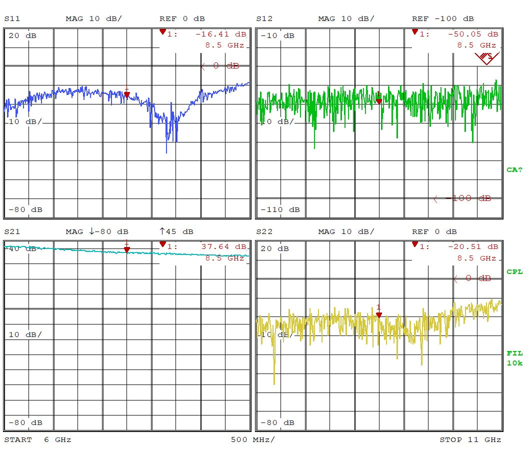 Low Noise Amplifier 1.8dB NF 6GHz to 11GHz 38dB Gain 16.5dBm P1dB SMA