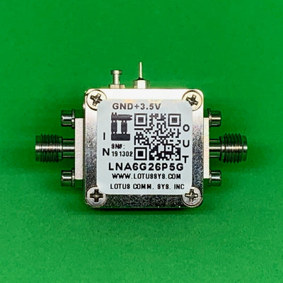 Low Noise Amplifier 2.5dB NF 6 - 26.5 GHz 20dB Gain 10dBm P1dB 2.92mm