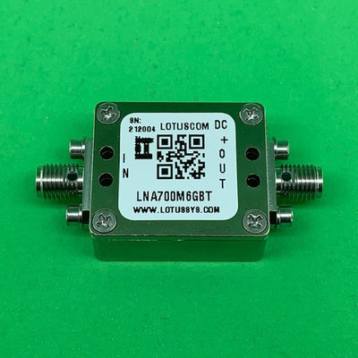 Broadband Low Noise Amplifier 0.4dB NF 0.7GHz to 6GHz 20dB Gain with Bias Tee