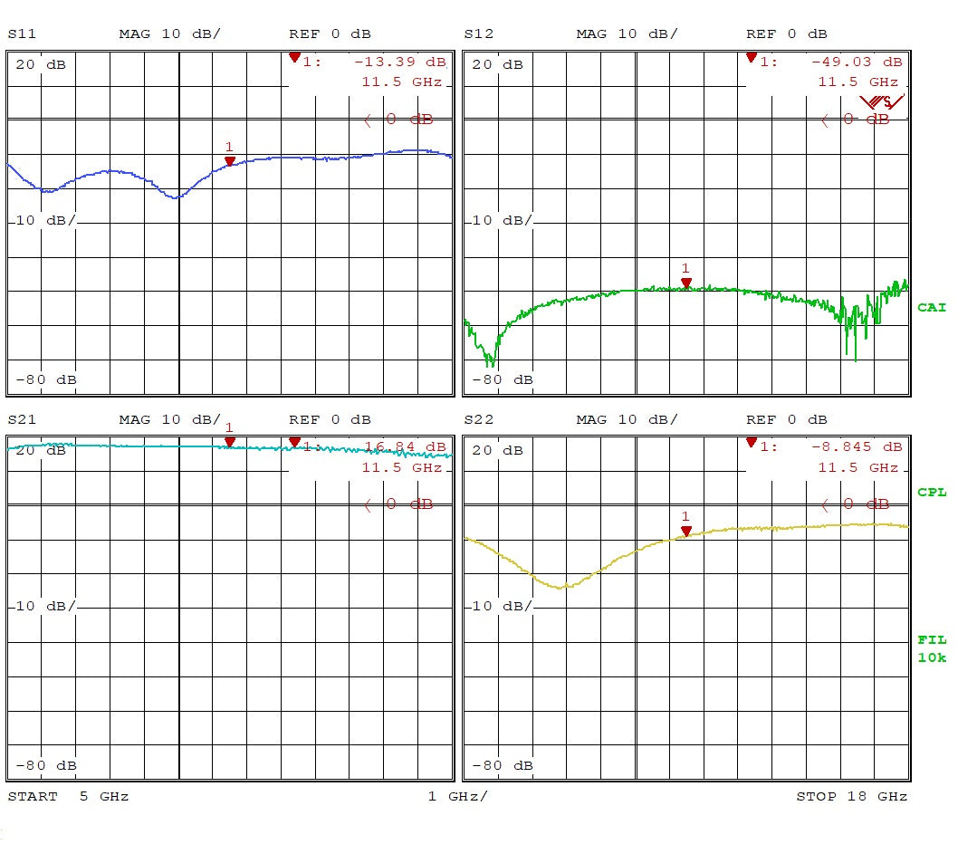 Medium Power Amp. 7.0dB NF 5G~18GHz 18dB Gain 20dBm P1dB SMA Wide Voltage