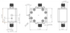 6UDE2W6S1A2 Enclosure Kit for 0.020"/0.5mm PCB (size 0.5625"x0.75") 2 SMA Active 0.58" Height