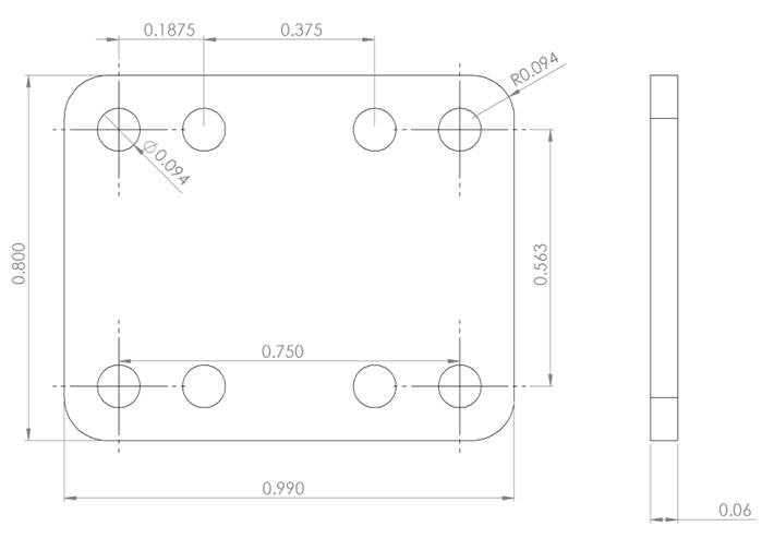 RF Enclosure Kit for 0.062" PCB (size 0.8"x0.99") 75 Ohm N 2 Active Power Input