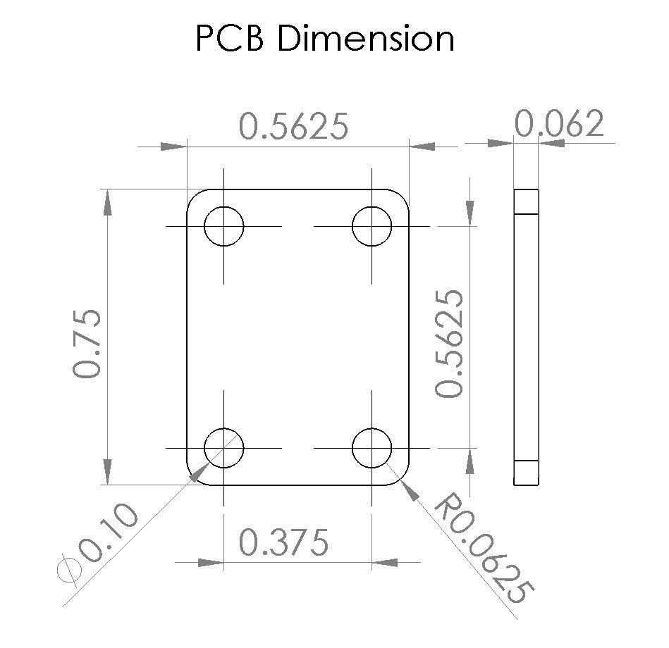 RF Enclosure Kit for 0.062"/1.6mm PCB (size 3/4"X9/16") Passive SMA Connector