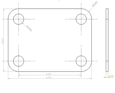 6UED2W6H41SMAA1 Enclosure Kit for 0.02"/0.5mm PCB (size 3/4"x9/16") 1 SMA Active 0.48" Height